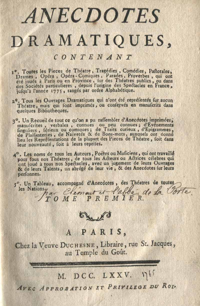 Anecdotes dramatiques